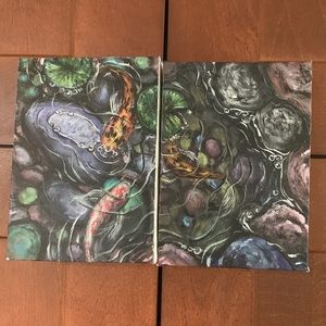 SALE!! 2 panel koi painting hand painted original